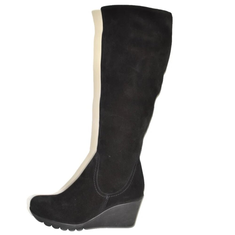 New! La Canadienne Size 6.5 M Women's Black Better Knee High Wedge Boot DD509 - Picture 3 of 6